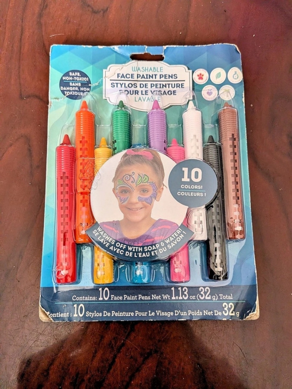 Brand New Washable Face Paint Pens 10-Count Colors